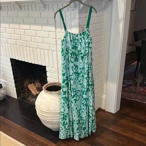 La Ligne Green and White Floral Maxi Dress